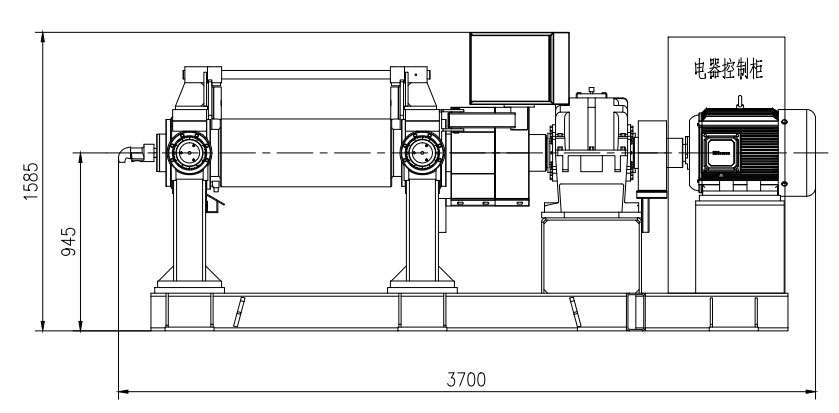 XK-360開放式煉膠機外形圖